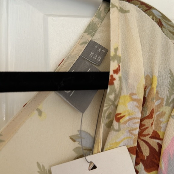 NWT Wrap Dress in Floral Print with Fringe Detail - Picture 8 of 10